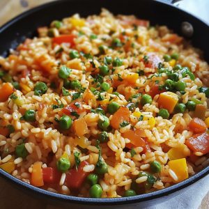 receta de Arroz con curcuma y verduras, paso a paso