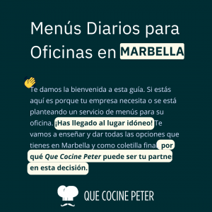 Guia servicio de menus en oficina para empresas en Marbella