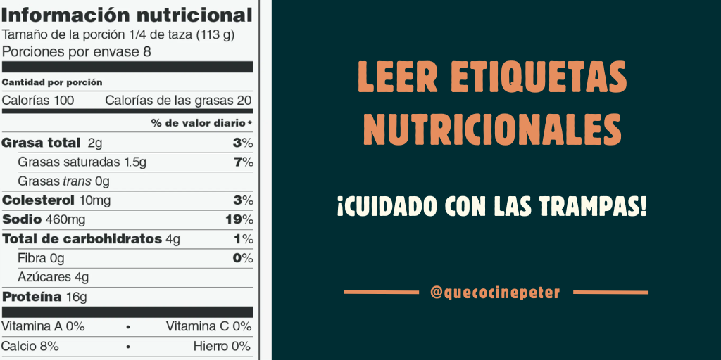 Aprender a leer etiquetas nutricionales